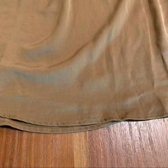 Ellos Mini Dress Tunic Zip Front Brown Silky 14/16 Plus - Picture 4 of 9